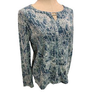 Large Petite Hastings & Smith Women's Pullover Print Top V-Neck‎